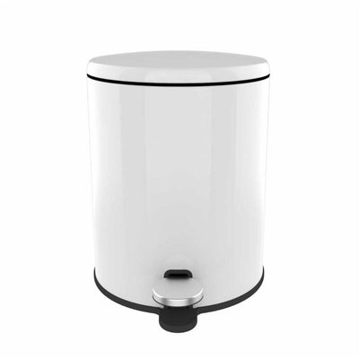28x20cm Steel Waste Bin, Soft Close Lid, Removable Inner Basket