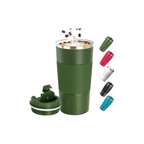 Double wall stainless steel travel coffee mug with Hand Grip
