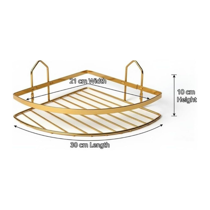رف حمام زاوية من الفولاذ المقاوم للصدأ، ذهبي مقاوم للصدأ