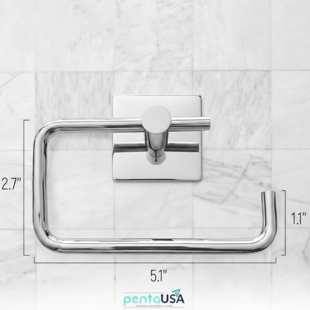 Toilet Paper Holder Wall Mounted, Open Chrome – Single Roll