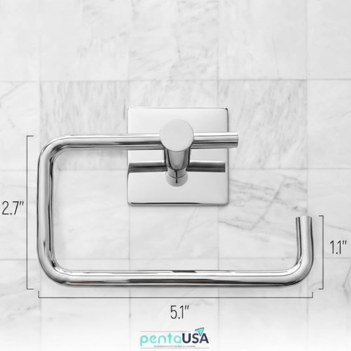 Toilet Paper Holder Wall Mounted, Open Chrome – Single Roll