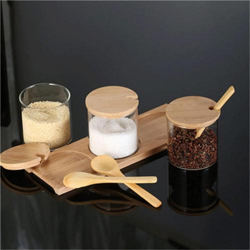 3-Storage Jars with a Wooden Spoon