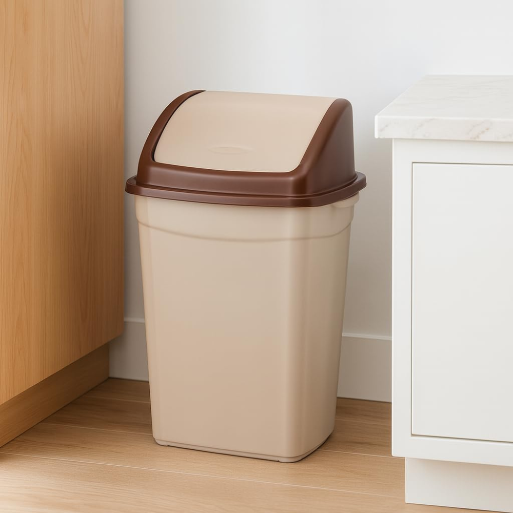 Swing Lid Trash Can, Self-Closing Odor Control – 26 Liter