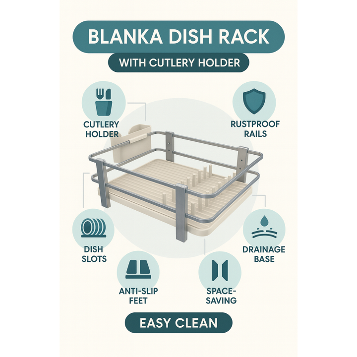 Primanova Blanka Dish Rack with Cutlery Holder