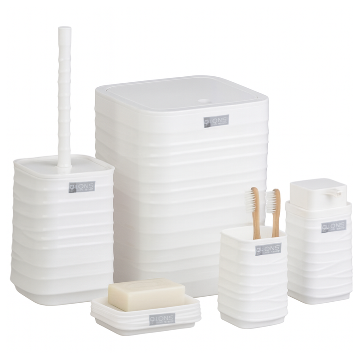 Bathroom Accessories Set 5-Piece – Plastic Frame