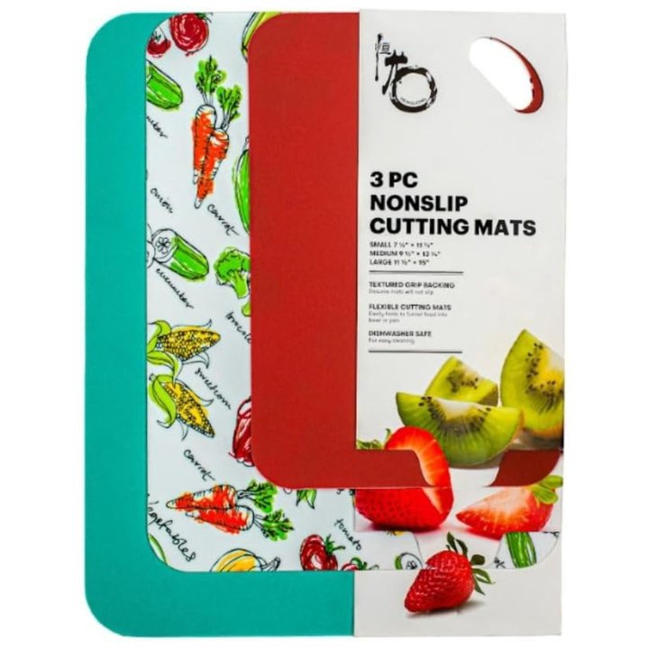 Silicone Non-Slip Cutting Boards Set (3 Pcs), Flexible