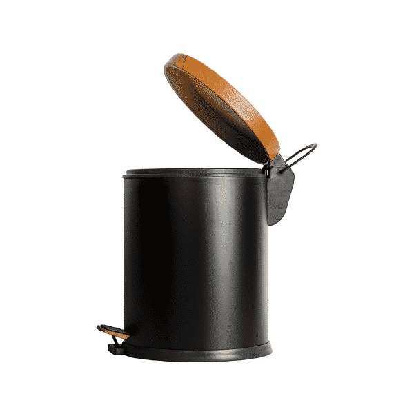 Stainless Steel basket 5 liters with Pedal and wooden lid