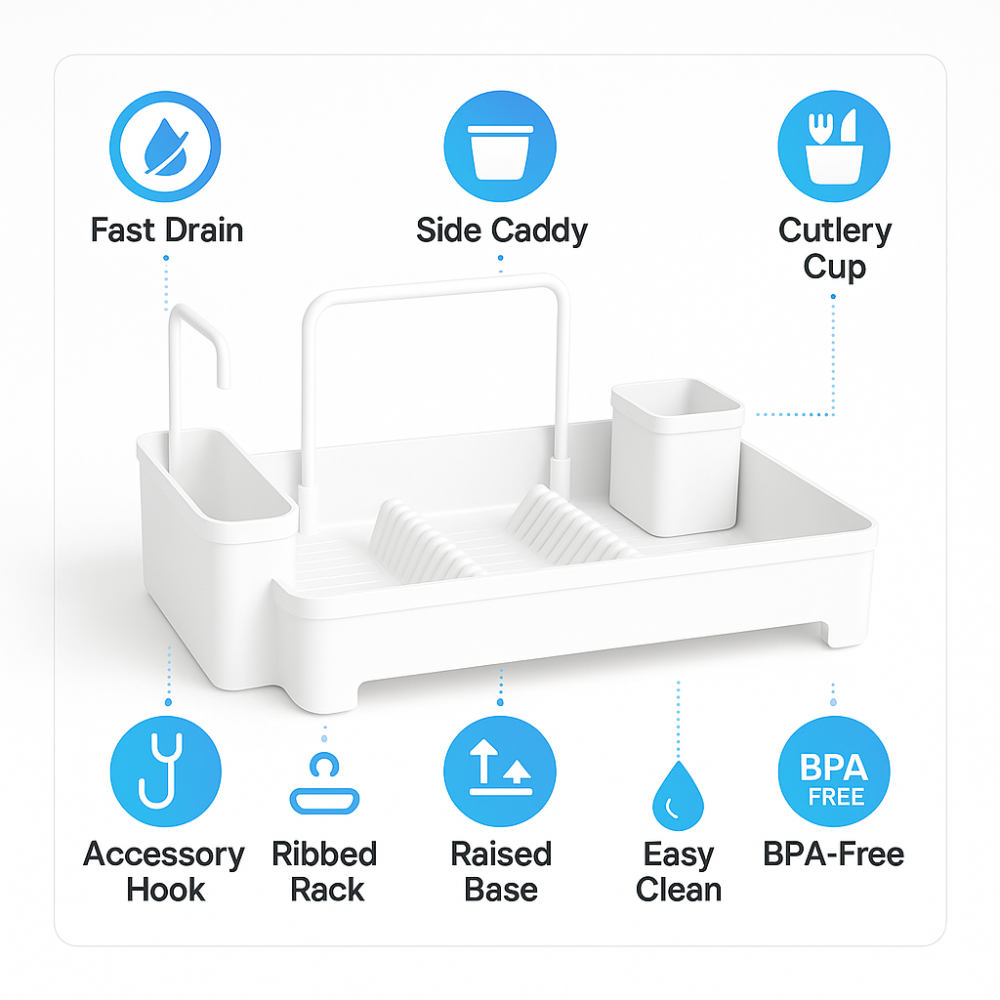 Primanova Kiev Dish Drying Rack with Cutlery Holder