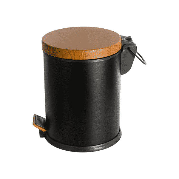 Stainless Steel basket 5 liters with Pedal and wooden lid