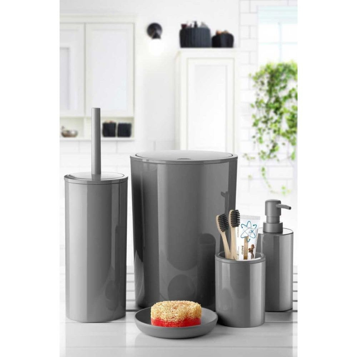 مجموعة إكسسوارات الحمام البلاستيكية فلوريس، 5 قطع