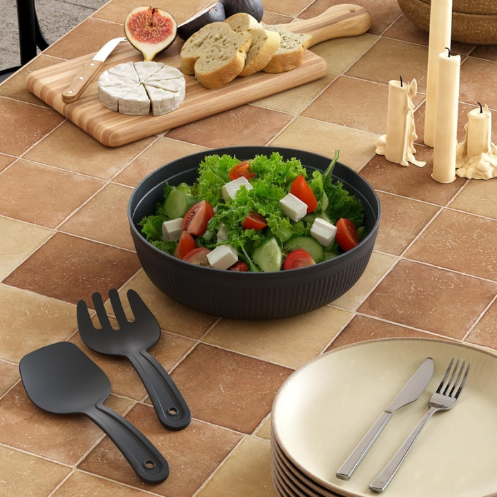 Salad Bowl with Serving Spoons – Large 4 Liter Kitchen Mixing Set