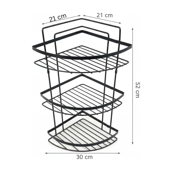 رف حمام زاوية من الفولاذ المقاوم للصدأ، أسود مقاوم للصدأ