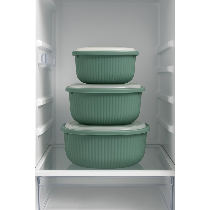 Square Food Storage Container Set – Airtight, 3pc 600/1100/1800 milliliter