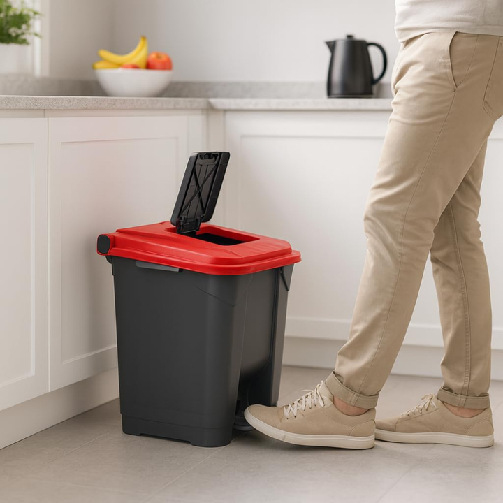 Garbage Container Set with Snap-On Lids – Recycling Bins, 30 Liter
