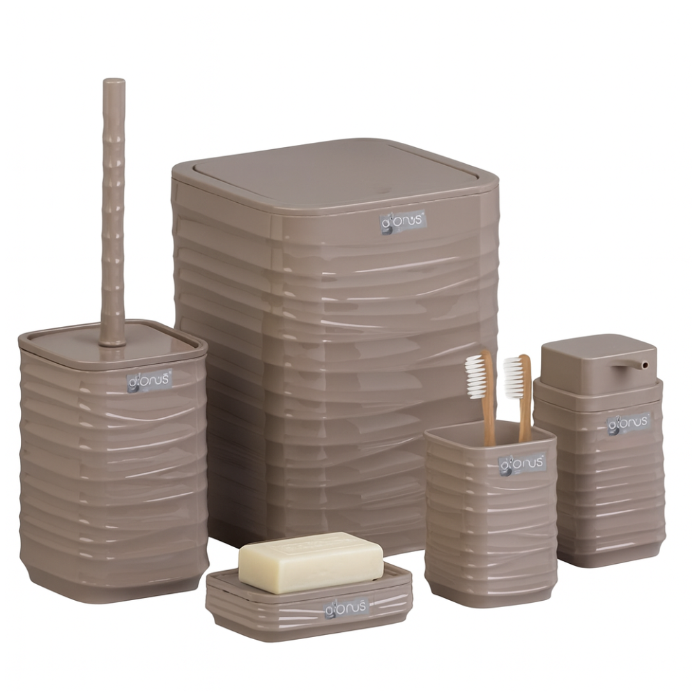 Bathroom Accessories Set 5-Piece – Plastic Frame