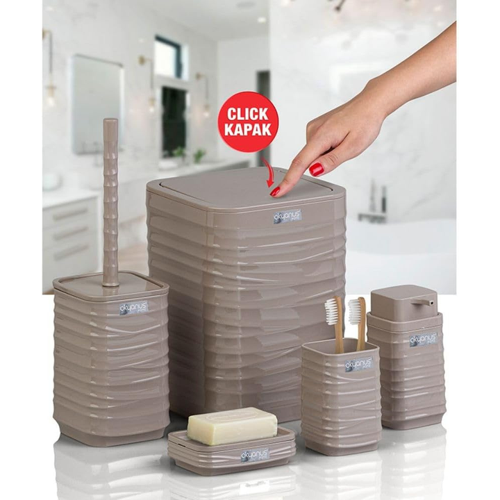 Bathroom Accessories Set 5-Piece – Plastic Frame