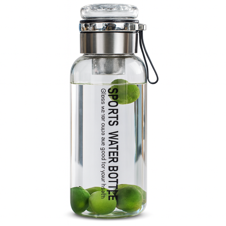 Borosilicate Glass Water Bottle 750 Milliliter – Infuser & Sleeve