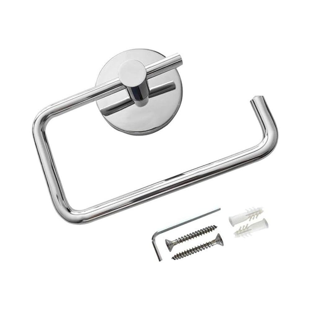 Toilet Paper Holder Wall Mounted, Open Chrome – Single Roll