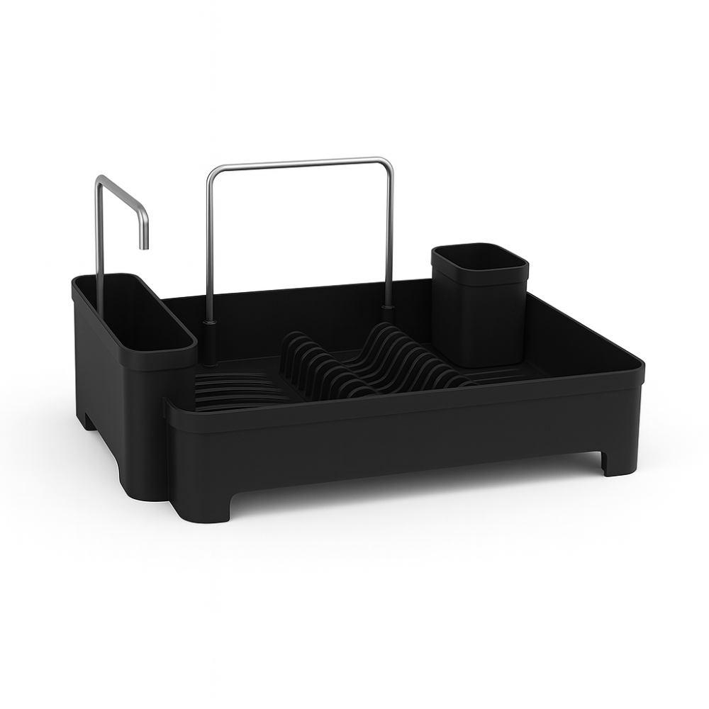 Primanova dish drainer Glass black-1 front view