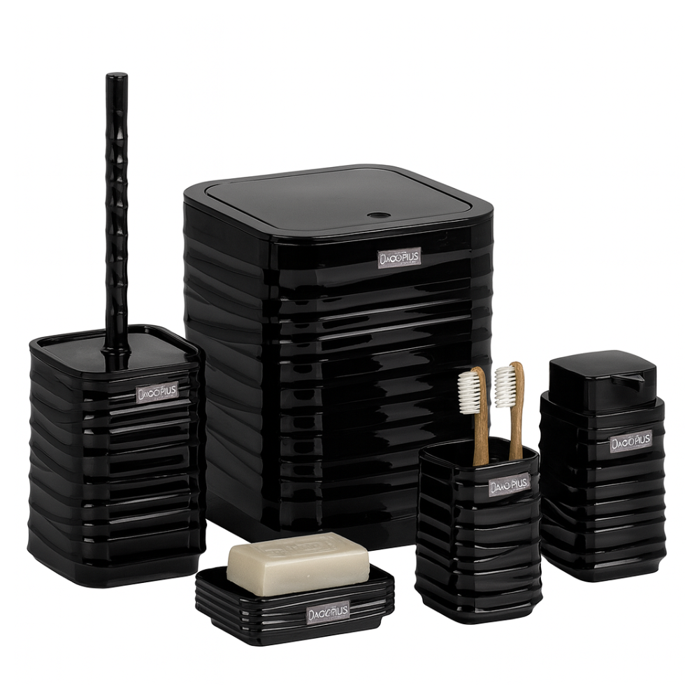 Okyanus bathroom set Acrylic black-1 front view