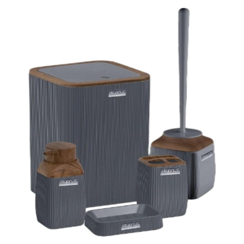 Okayanus Diva Acrylic 5-Piece Bathroom Set – Wooden Frame