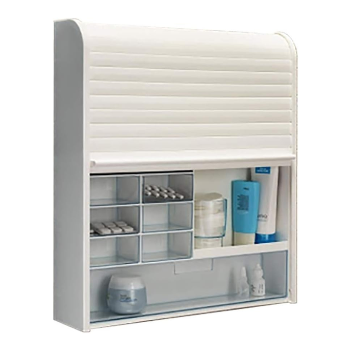 Primanova Medicine & Bathroom Cabinet – Plastic Wall-Mounted 48×42×10 cm