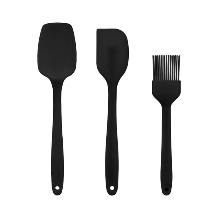 مجموعة ملعقة سيليكون وفرشاة دهن - مقاومة للحرارة (3 قطع)