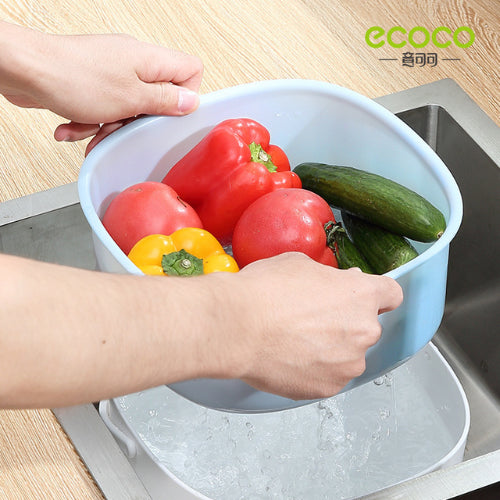 Ecoco Portable Double Layer Clean Drain Basket