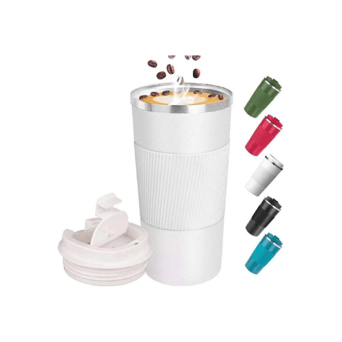 Double wall stainless steel travel coffee mug with Hand Grip