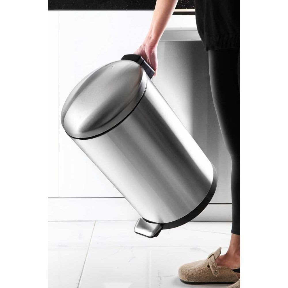 Stainless Steel Pedal Waste Bin – Soft-Close Dome Lid, 30 Liter