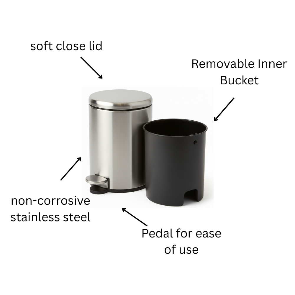 Soft Close Stainless Steel Basket- 6 Liters