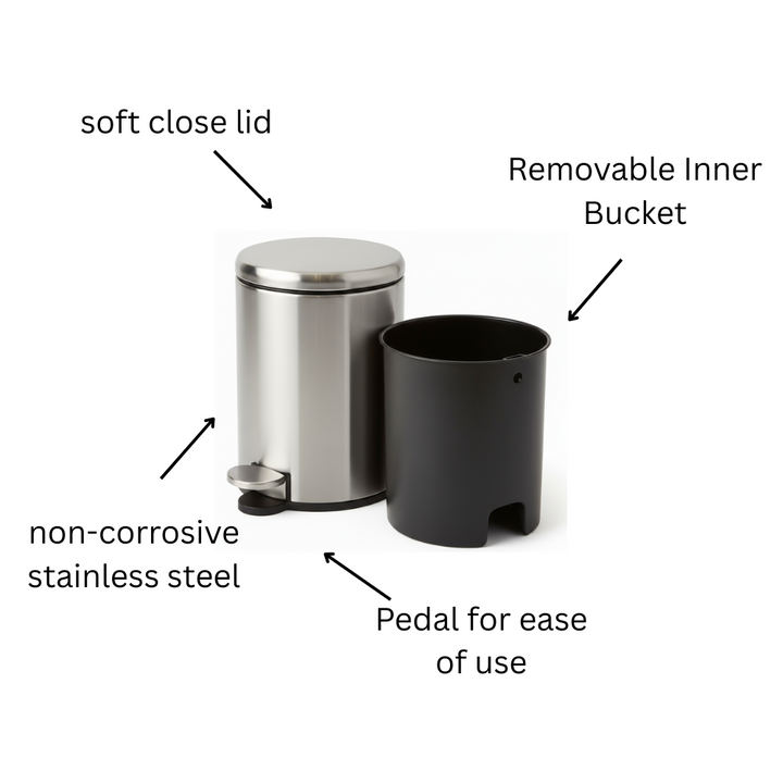 Soft Close Stainless Steel Basket- 6 Liters