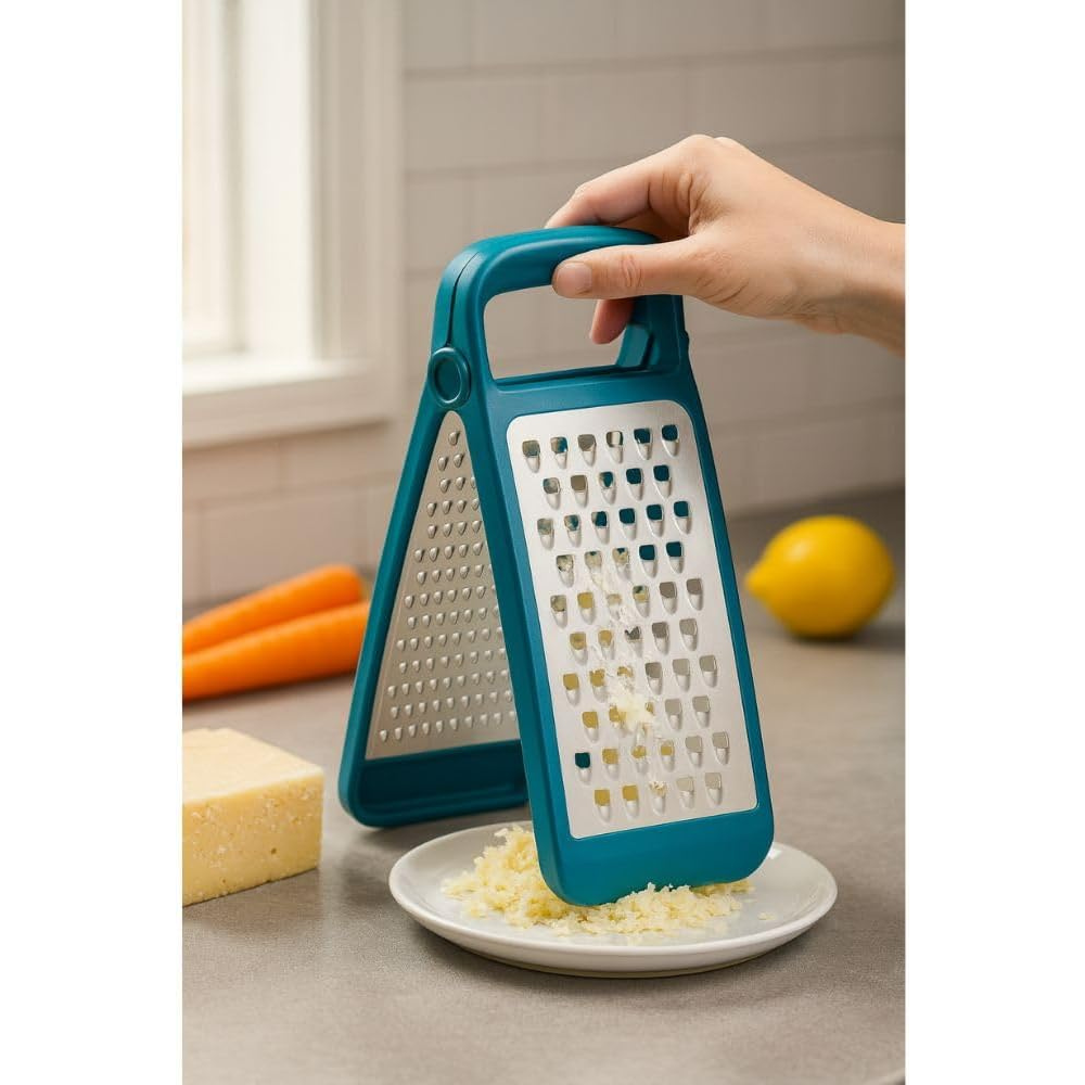 مبشرة جبن وخضراوات قابلة للطي - ستانلس ستيل، مانعة للانزلاق، ثنائية الجوانب