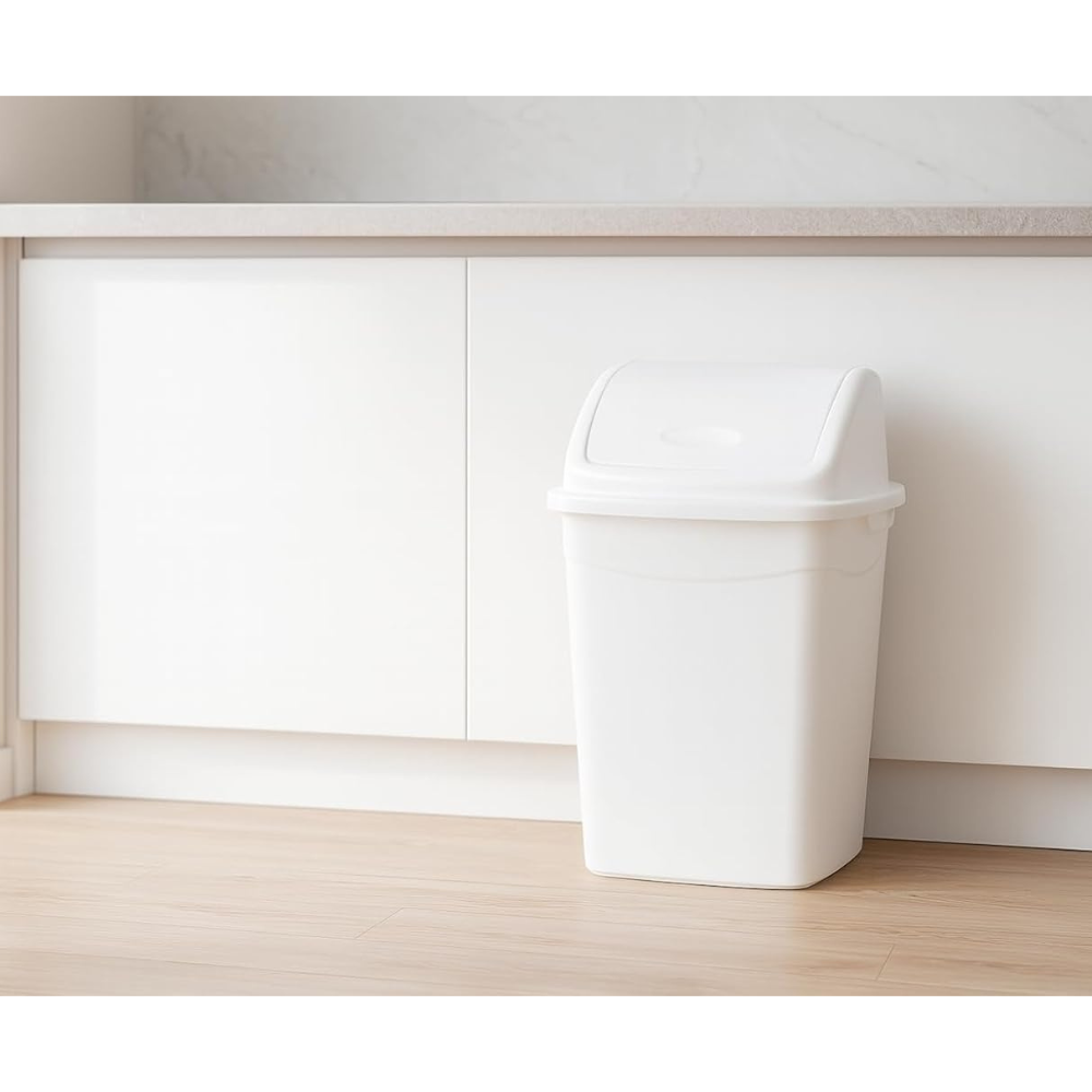 Swing Lid Trash Can, Self-Closing Odor Control – 50 Liter