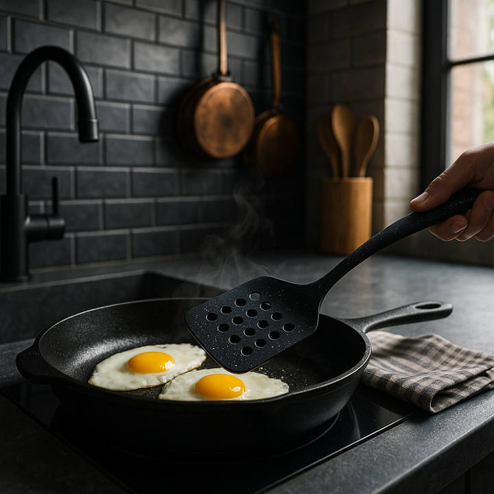 ملعقة سيليكون للمعكرونة والأرز - غير لاصقة ومقاومة للحرارة بلمسة نهائية من الجرانيت