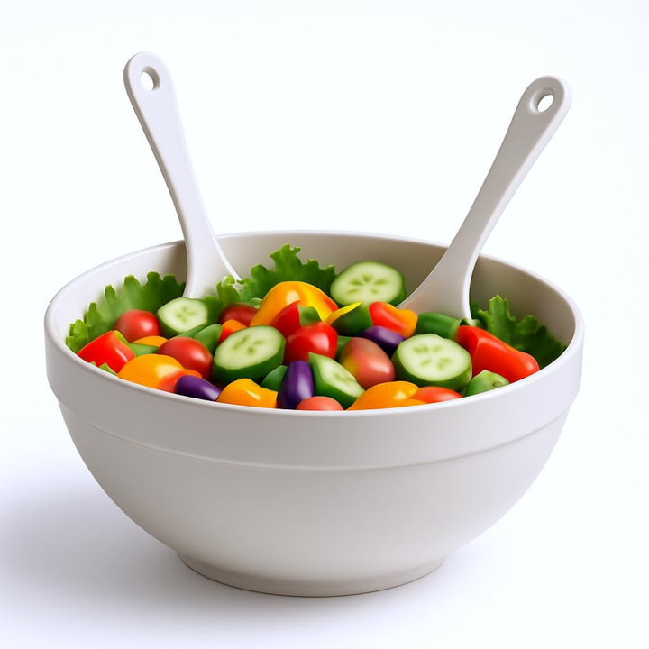 BPA-Free Salad Mixing Bowl with Spoon & Fork – 5.5 Liter