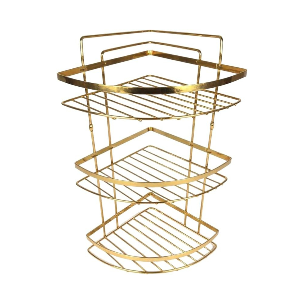 رف حمام زاوية من الفولاذ المقاوم للصدأ، ذهبي مقاوم للصدأ