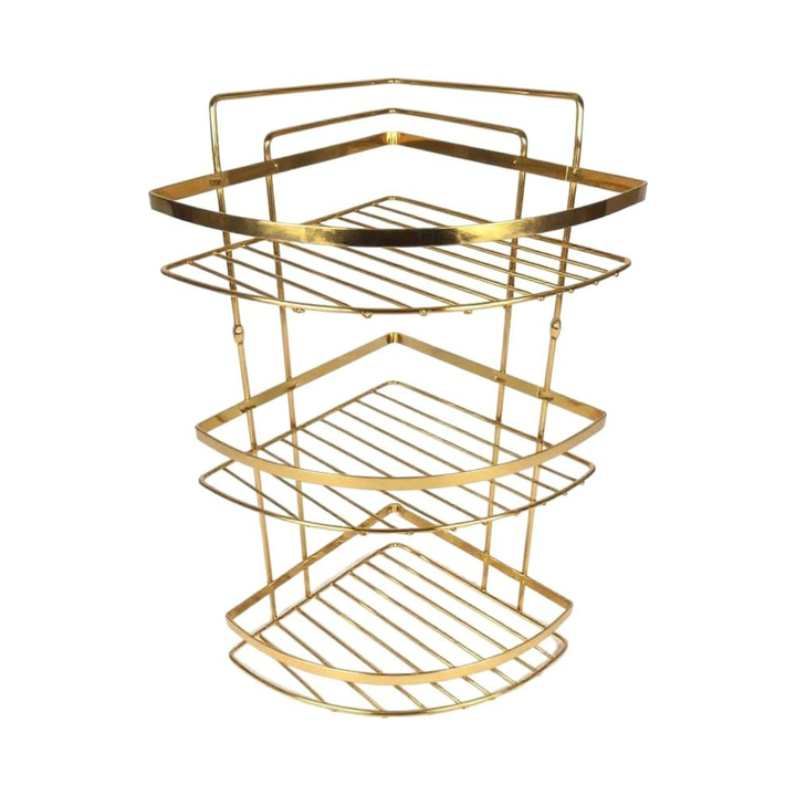 رف حمام زاوية من الفولاذ المقاوم للصدأ، ذهبي مقاوم للصدأ