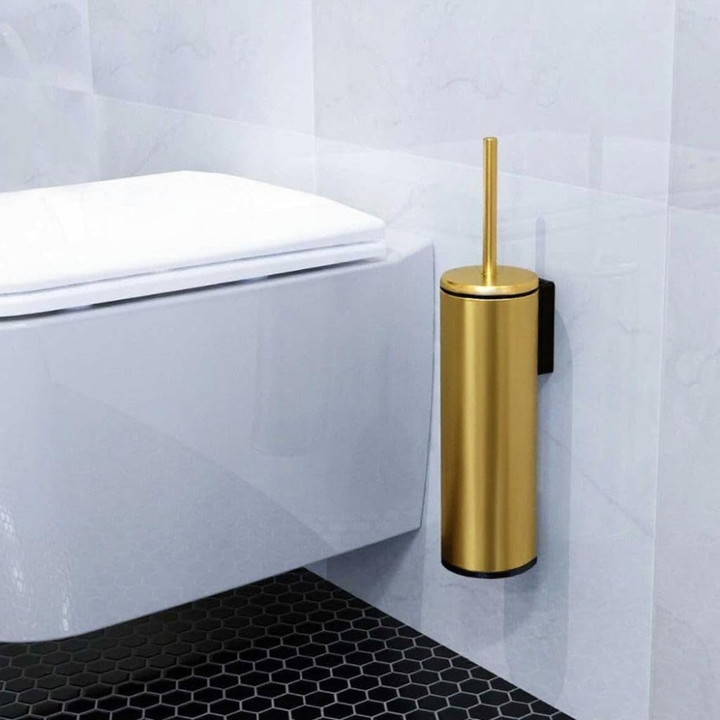 Wall-Mounted Toilet Brush with Holder – Aluminum