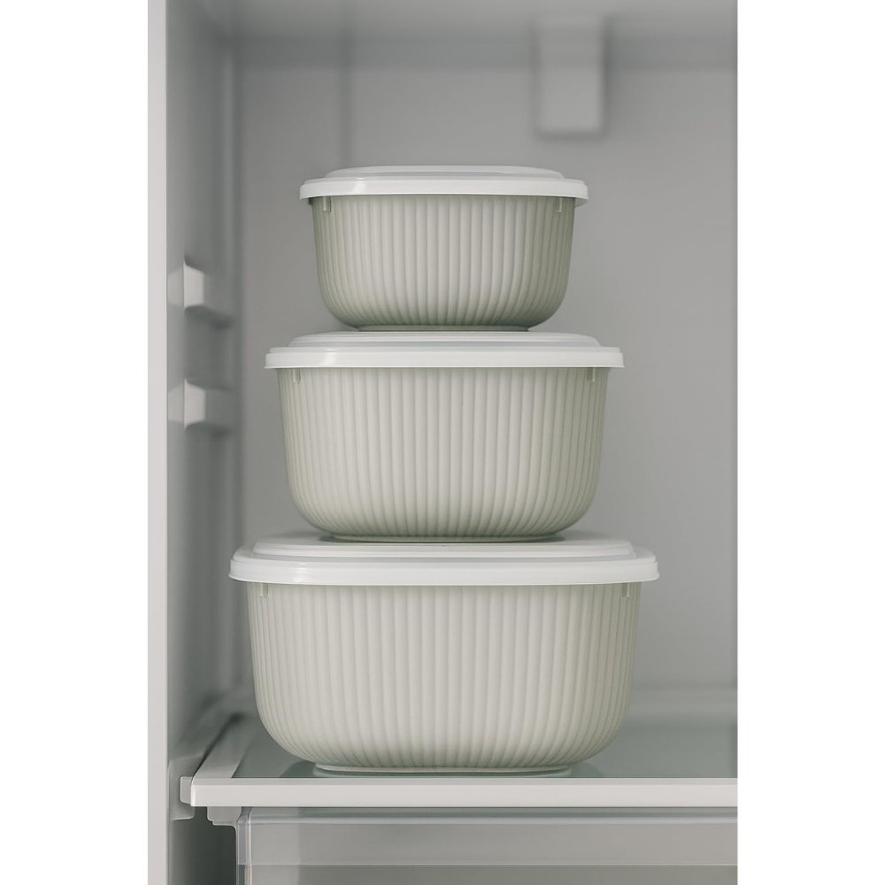 Square Food Storage Container Set – Airtight, 3pc 600/1100/1800 milliliter