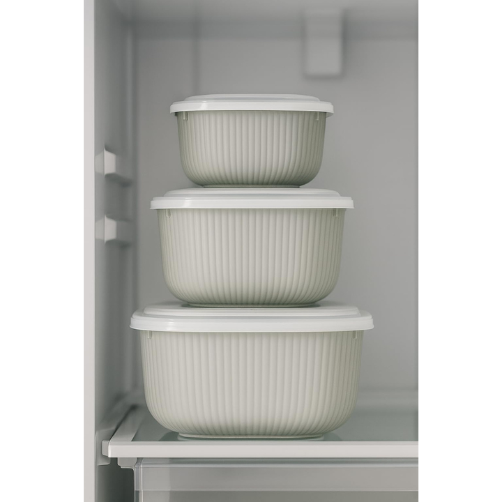 Square Food Storage Container Set – Airtight, 3pc 600/1100/1800 milliliter