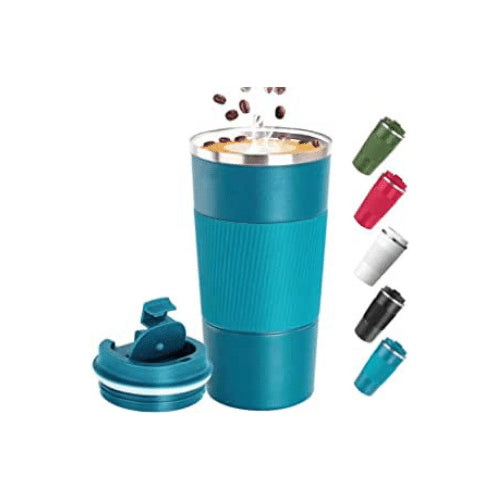 Double wall stainless steel travel coffee mug with Hand Grip