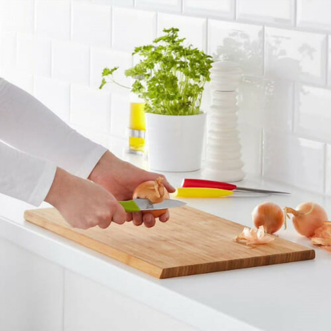 طقم سكاكين مطبخ 3 قطع بألوان مختلفة ستانلس ستيل