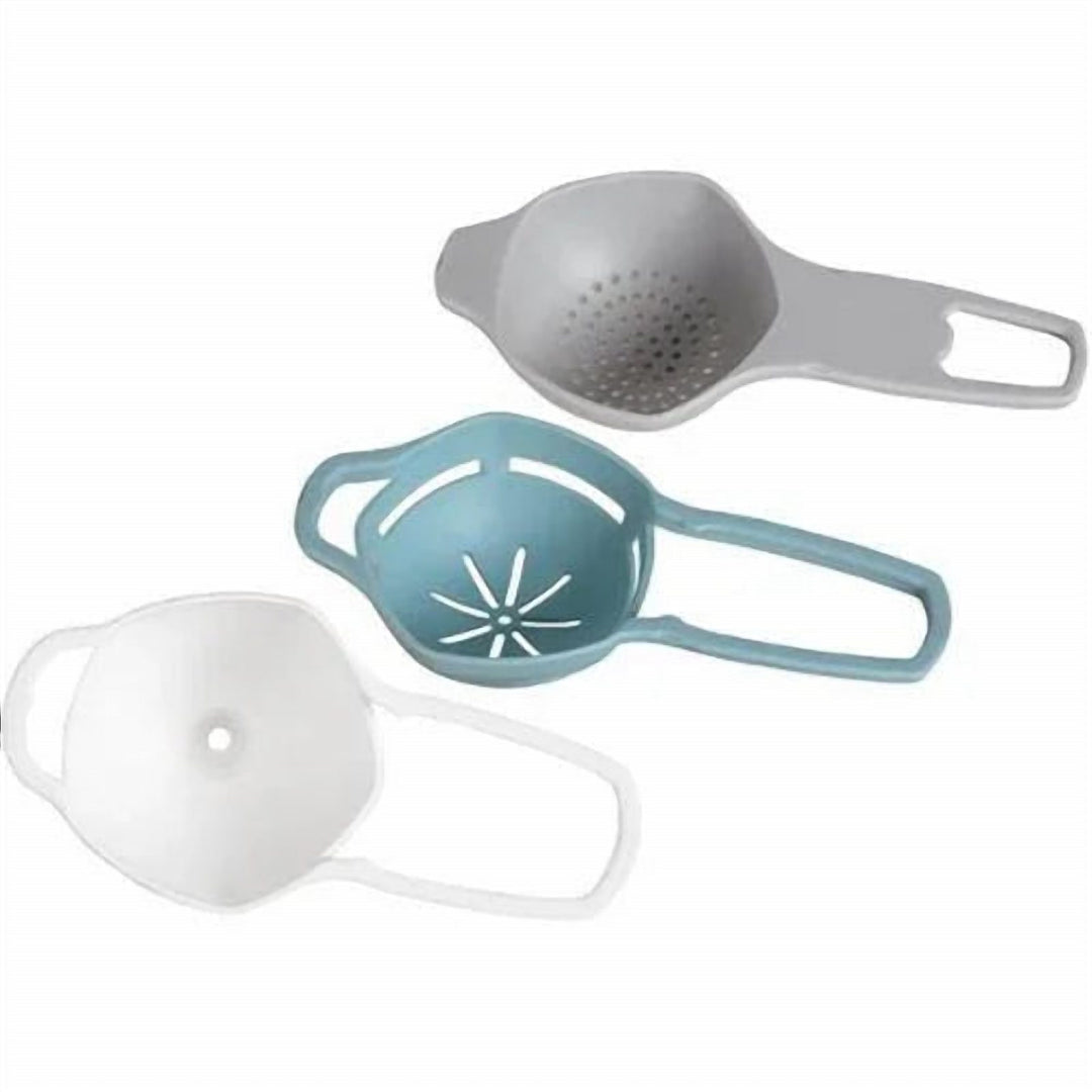 3 Piece BPA-Free Plastic Strainer Set for Tea, Coffee & Flour