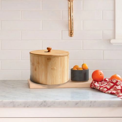 Bamboo Storage Box With Lid-500 ml