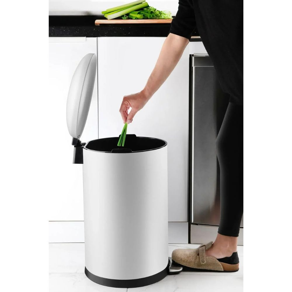 Stainless Steel Pedal Waste Bin – Soft-Close Dome Lid, 30 Liter