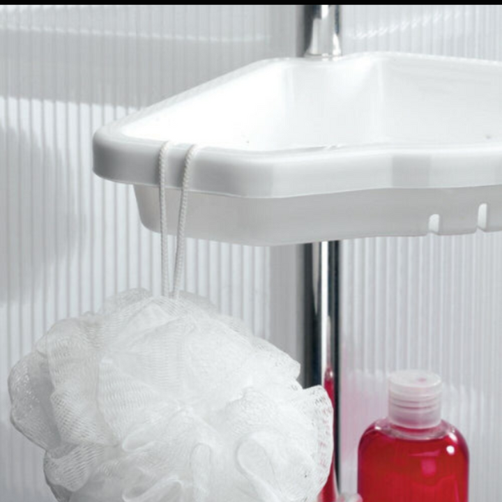 Bathroom Corner Shelves Aluminum Pole ,4 Tier