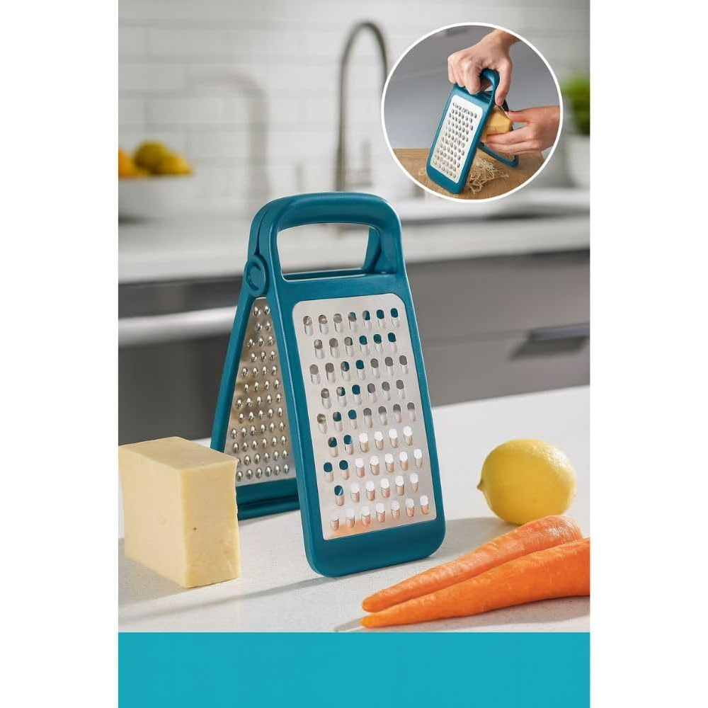 مبشرة جبن وخضراوات قابلة للطي - ستانلس ستيل، مانعة للانزلاق، ثنائية الجوانب