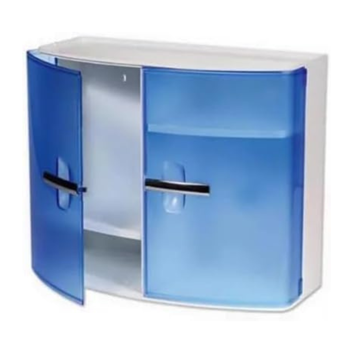Primanova Plastic Wall Cabinet with 2 Doors & Shelves – 17 D × 38 W × 32 H cm