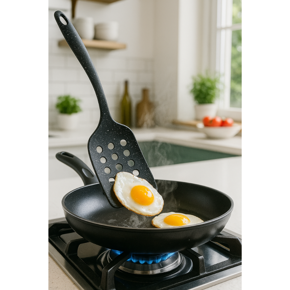 ملعقة سيليكون للمعكرونة والأرز - غير لاصقة ومقاومة للحرارة بلمسة نهائية من الجرانيت